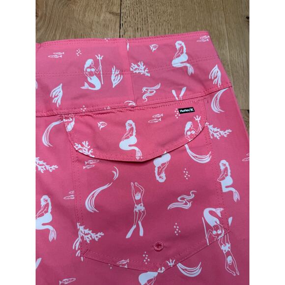 NWT Hurley Men's Deep Sea 20" Pink Swim Board Shorts Mermaid Ocean Beach 30 - Picture 5 of 6